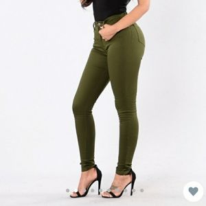 Fashion Nova Olive Green Jean's size 11